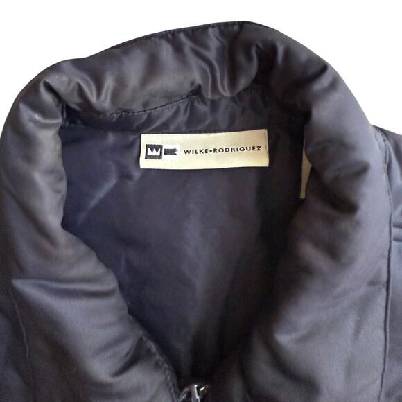 WILKE-RODRIGUEZ Bomber Jacket Mens M Navy Blue Lined Zip - Picture 4 of 9